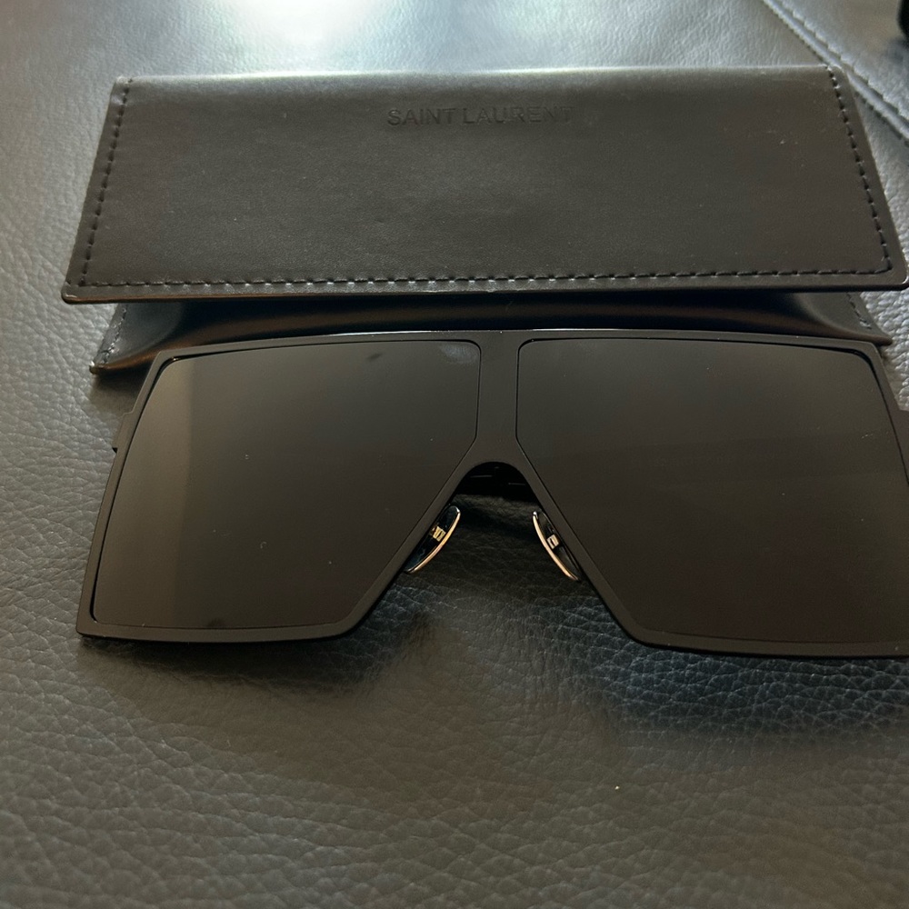 Saint Laurent Betty black square shield sunglasses